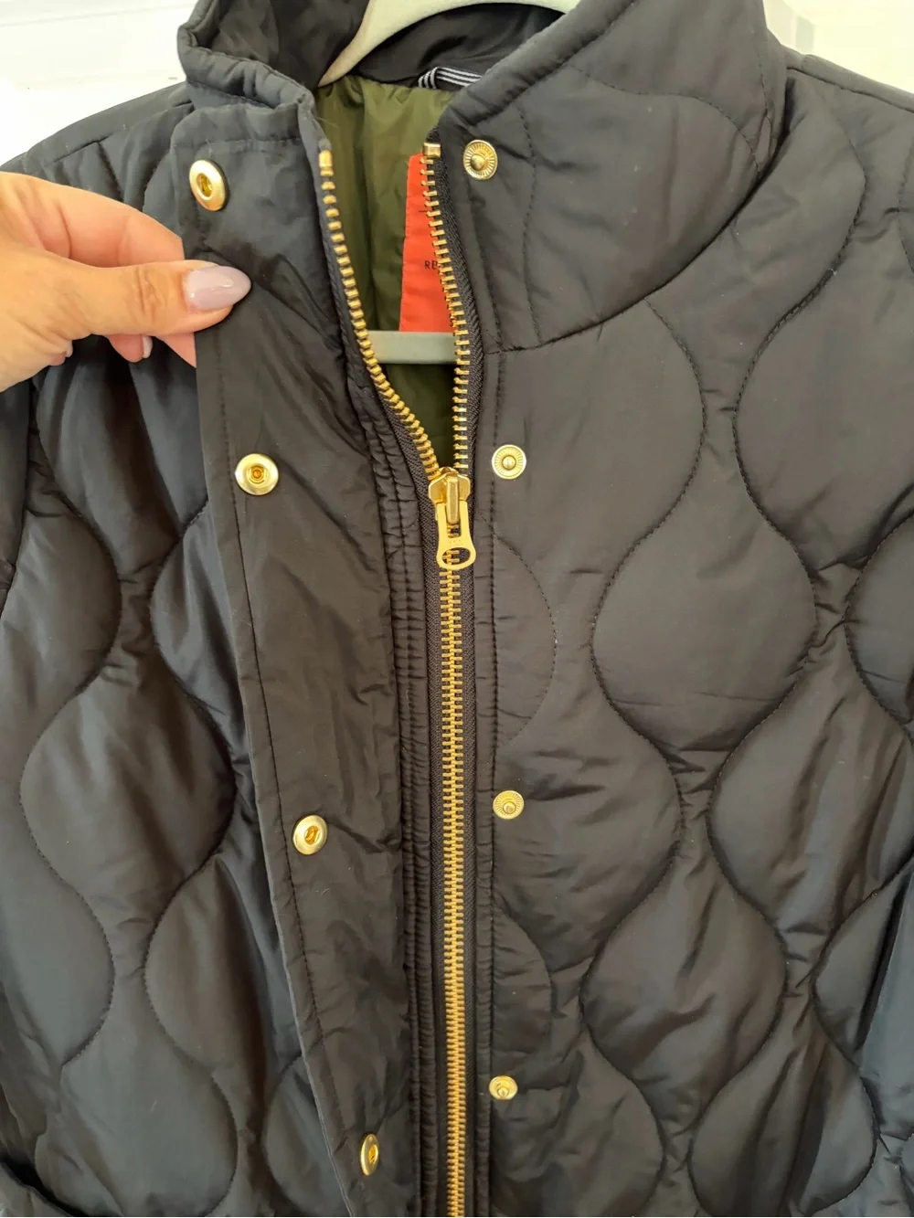 J. Crew Quilted Pea Coat in Charcoal Gray - Picture 3 of 6